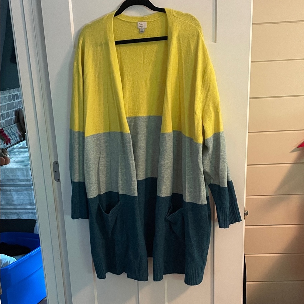 Color block cardigan